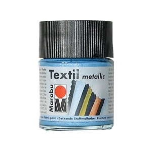 Peinture textile Marabu Métallic Bleu Clair 50 ml