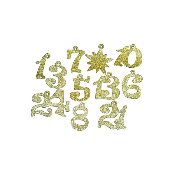 Chiffres Calendrier de l'Avent Pailletés - MAISON PRATIC - Boutique