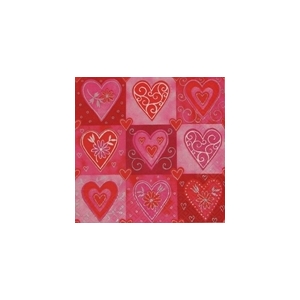 serviettage Serviette 9 coeurs