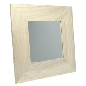 Miroir carré avec Cadre bois 22 x 22 cm