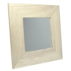 Miroir carré avec Cadre bois 22 x 22 cm