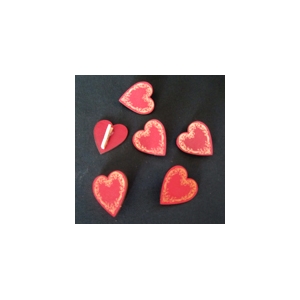 lot 6 mini pinces coeurs rouge