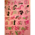 Décopatch Paper 534 Pink Black alphabet