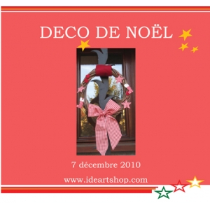 Kit couronne de Noel deco rouge et blanc