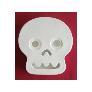 white craft skull Decopatch