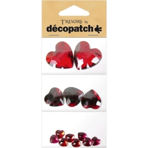 Cabochon Decopatch coeur rouge