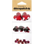 Cabochon Decopatch coeur rouge