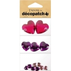 Cabochon coeur Rose et Prune