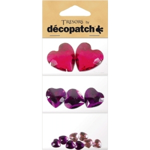 Cabochon coeur Rose et Prune