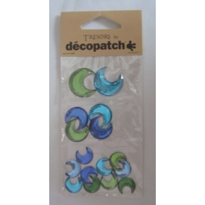 Cabochons Decopatch Lune Turquoise Jade