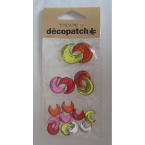 Cabochons Decopatch Lune Jaune Orange