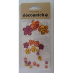 Cabochons Decopatch  Fleurs Ambre et Rubis