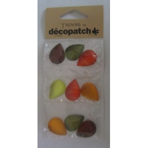 Cabochons Goutte Ambre et jade