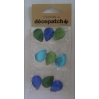 Cabochons Goutte turquoise et bleu