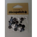 Cabochons Decopatch mini rond Noir et Blanc