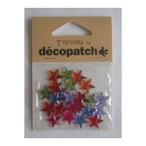 Cabochons Decopatch mini etoiles multicolores