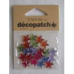 Cabochons Decopatch mini etoiles multicolores