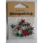 Cabochons Decopatch mini etoiles vert rouge