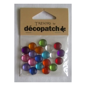 Cabochons Decopatch mini ronds multicolores