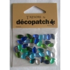 Cabochons Decopatch mini goutte turquoise