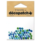 Cabochons Decopatch mini ronds turquoise