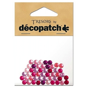 Cabochons Decopatch mini ronds rose