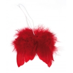 Ailes d'anges en plumes rouge 10cm