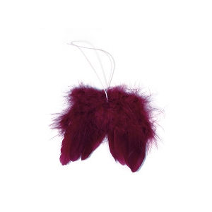 Ailes d'anges en plumes prune 10cm