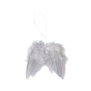 Ailes d'anges en plumes gris 10cm