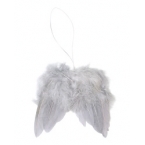 Ailes d'anges en plumes gris 10cm