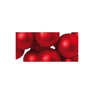 12 Mini Baies de Noel en verre rouge mat