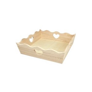 Wood Tray with Hearts