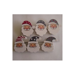 lot de 6 pinces deco santa clos