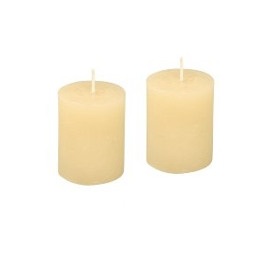 Lot de 2 bougies creme