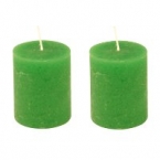 Lot de 2 bougies vert gazon