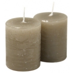 Lot de 2 bougies brun taupe