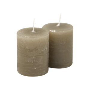 Lot de 2 bougies brun taupe