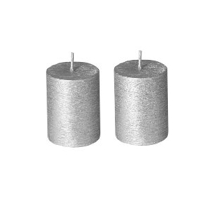 Lot de 2 bougies argent votives