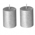 Lot de 2 bougies argent votives