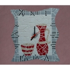 Mosaic Kit Clock CL Design red and blue