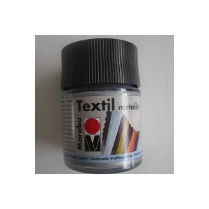 metallic silver fabric textile paint  50 ml