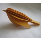 Oiseau en bois carte 3D jaune