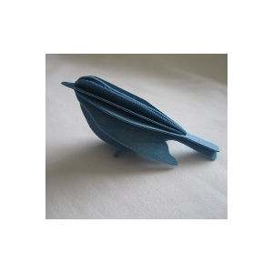 Oiseau en bois carte 3D bleu