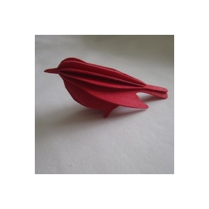 Oiseau en bois carte 3D rouge