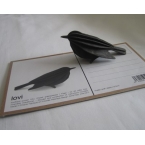 Oiseau en bois carte 3D Noir