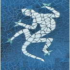 Mosaïque murale lézard déco