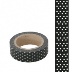 Masking Washi Tape Noir points argent