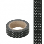 Masking Washi Tape Noir points argent