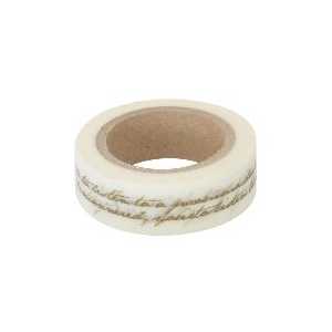 Masking Washi Tape blanc ecriture or