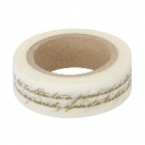 Masking Washi Tape blanc ecriture or